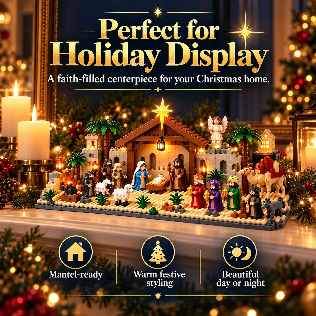🏠Nativity Advent Calendar – 24-day Buildable Christmas Nativity Set