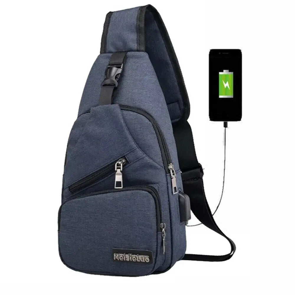 Men's Waterproof Oxford Sling Chest Bag for Travel & Daily Use