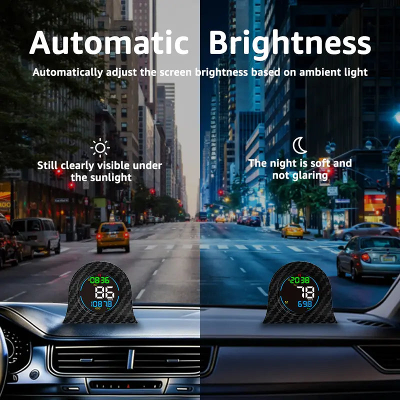 🚗 GPS Head-Up Display – Plug & Play, MPH, Auto Brightness
