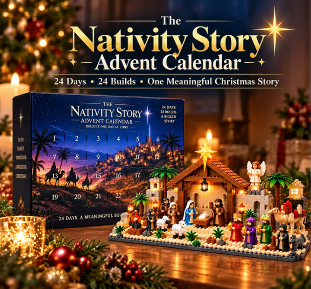 🏠Nativity Advent Calendar – 24-day Buildable Christmas Nativity Set