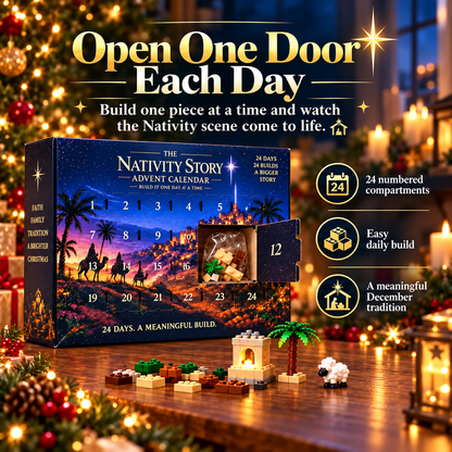 🏠Nativity Advent Calendar – 24-day Buildable Christmas Nativity Set