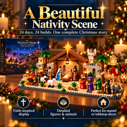 🏠Nativity Advent Calendar – 24-day Buildable Christmas Nativity Set
