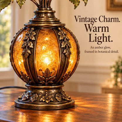 🌷🌹🌻 Eternal Bloom – Vintage Rose & Cardinal Table Lamp