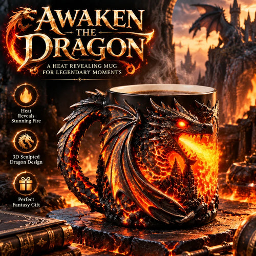 🐉🔥 3D Dragon Heat-Reveal Magic Mug – Watch the Dragon Come Alive! ☕✨