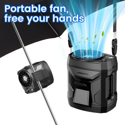 Portable Fan,Clip Fan Rechargeable ,4 Speeds Strong Airflow Small Fan Waist,Weight reduction design,for Travel Camping Outdoor Jobsite,Camping Essentials
