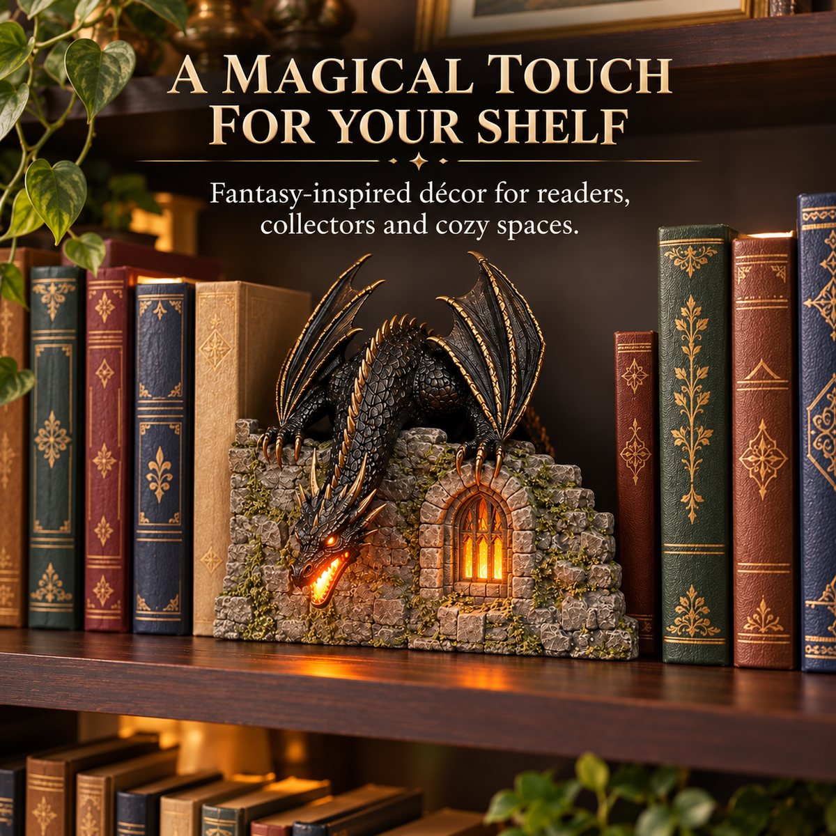 📚Drachen-Luftbefeuchter mit Flammeneffekt – Fantasy-Zauber für Ihre Leseecke