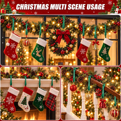 🎅🎄12/24 Pack Reusable Silicone Adhesive Christmas Garland Hooks 7.87'