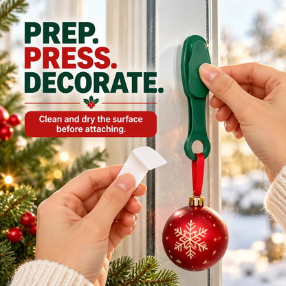 🎅🎄12/24 Pack Reusable Silicone Adhesive Christmas Garland Hooks 7.87'