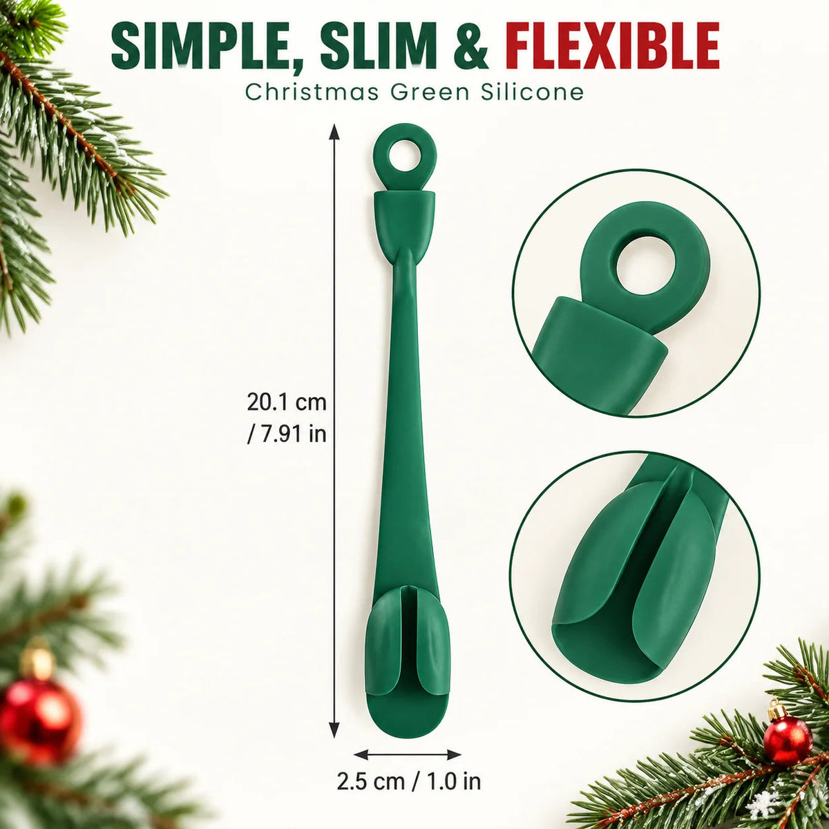 🎅🎄12/24 Pack Reusable Silicone Adhesive Christmas Garland Hooks 7.87'