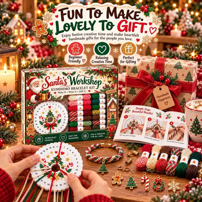 🎄 Christmas Bracelet Making Kit | Diy Braided Friendship Bracelets & Creative Handmade Holiday Gifts 🧶