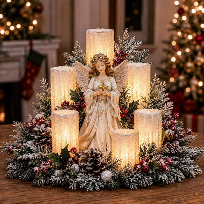 ❄️Christmas Lighted Centerpiece with Flameless Candle Glow❄️