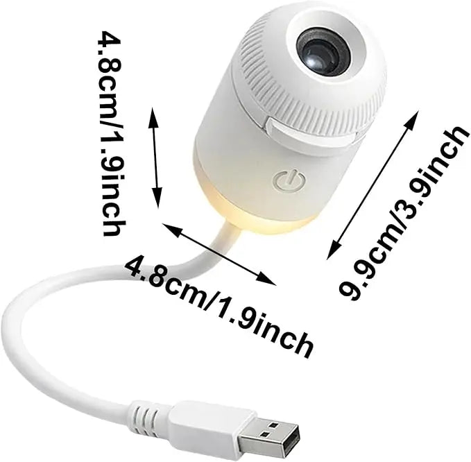 2-in-1 Galaxy Projector Night Light | USB Mini Star & Moon Projector for Bedroom, Adjustable Brightness, 360° Projection