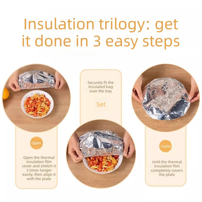 50PCS Aluminum foil heat-retaining cover for home dining tables and food containers; kitchen freshness preservation and insulation