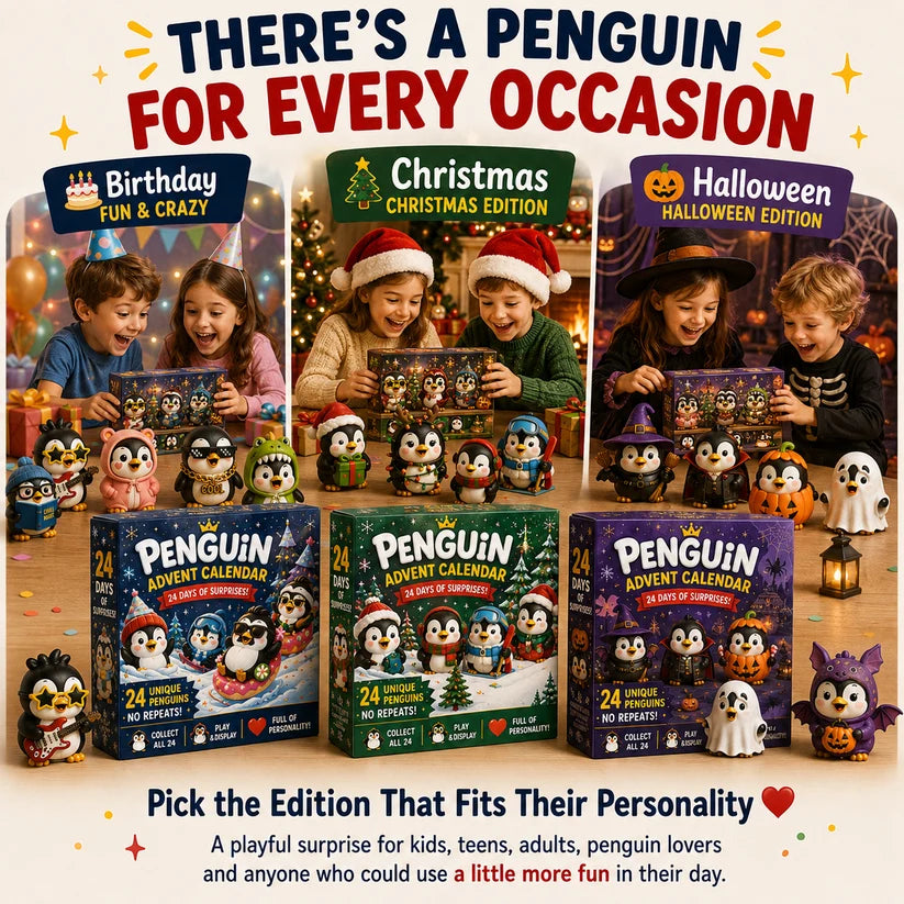🐧 24 Days of Penguin Surprises Advent Calendar – 24 Unique Penguins, 3 Fun Editions