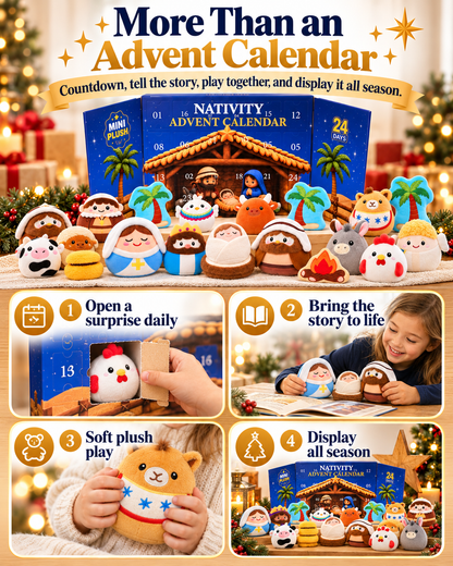 ✨24 Days of Nativity Surprises – Plush Christmas Advent Calendar for Kids