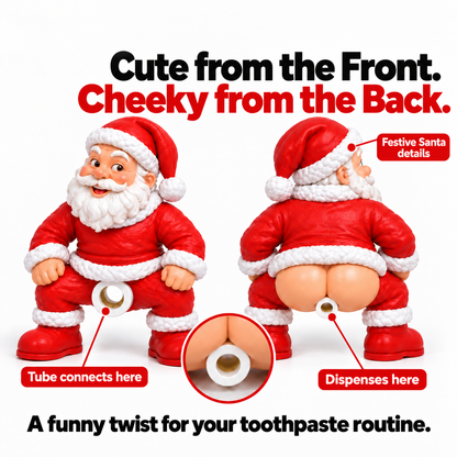 🔥HOT SALE🎅🪥 Cheeky Santa Toothpaste Topper - Funny Christmas Gag Gift 🎄