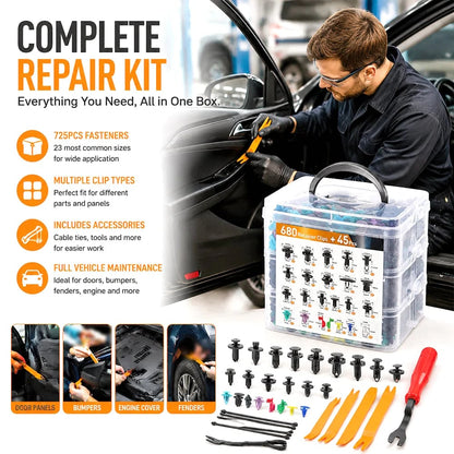 🚗50% OFF TODAY🔧725PCS Car Retainer Clip Kit with Remover 🧰