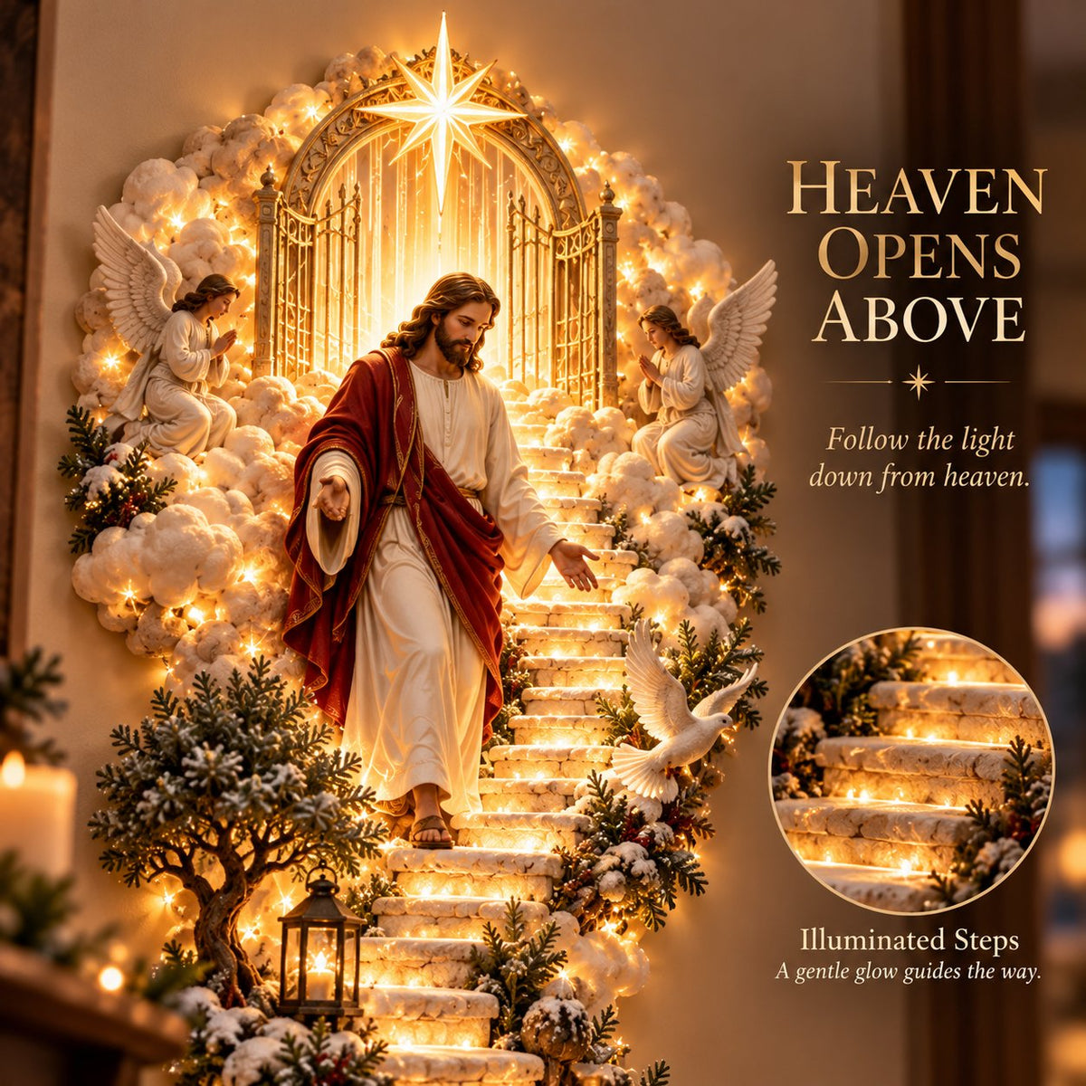 🎀✨ Last Day – 60% OFF!✨ Jesus Light of Heaven Christmas Wall Hanging✝️