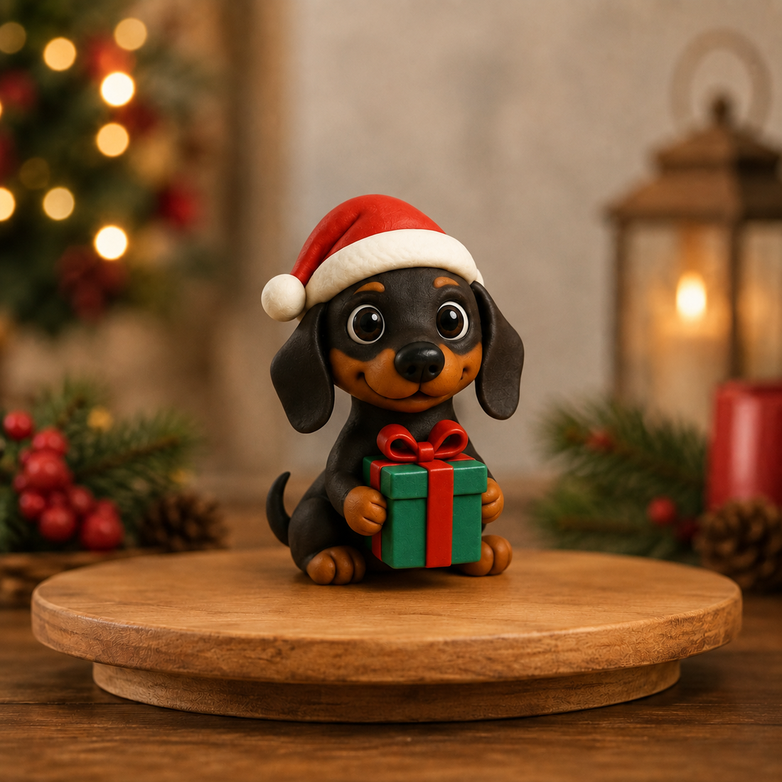 Christmas dachshund collectible character