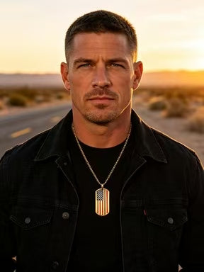 ⚡American Flag Dog Tag Necklace