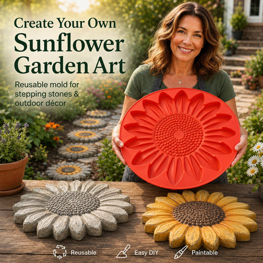 🌻 Reusable Sunflower Stepping Stone Mold