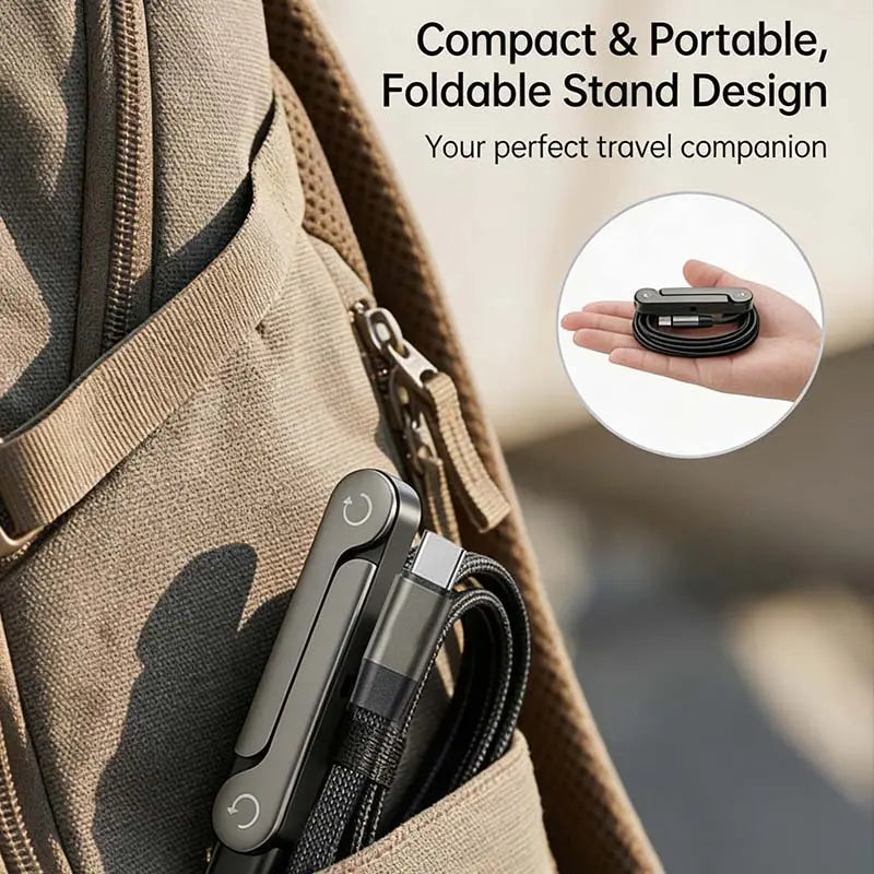 HOT SALE⚡️240w super fast charging📱Invisible Holder Charger Cable with Stand