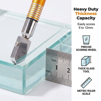 💎Diamond Glass Cutter – Professional, Alloy Handle, Roller Wheel