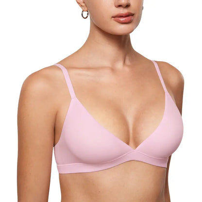 Women's Inbarely Triangle Bralette Plunge Unlined Seamless Bra No Underwire Sexy Comfortable Everyday