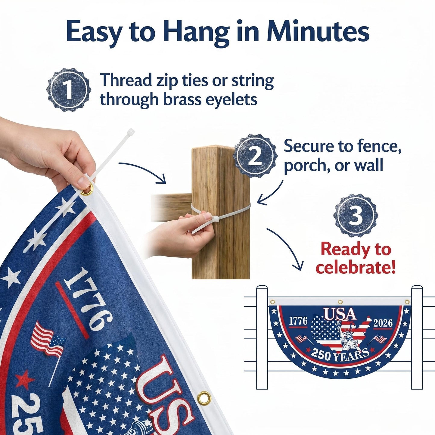 🔥Limited Time 49% Off✨ 100% Veteran Owned / Handcrafted in USA-250th Anniversary Banners