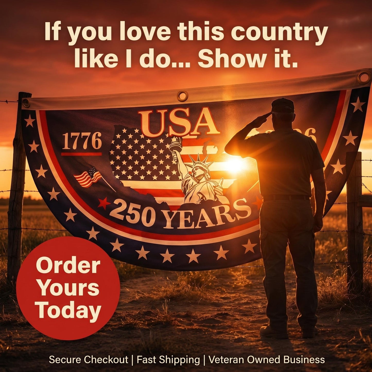 🔥Limited Time 49% Off✨ 100% Veteran Owned / Handcrafted in USA-250th Anniversary Banners