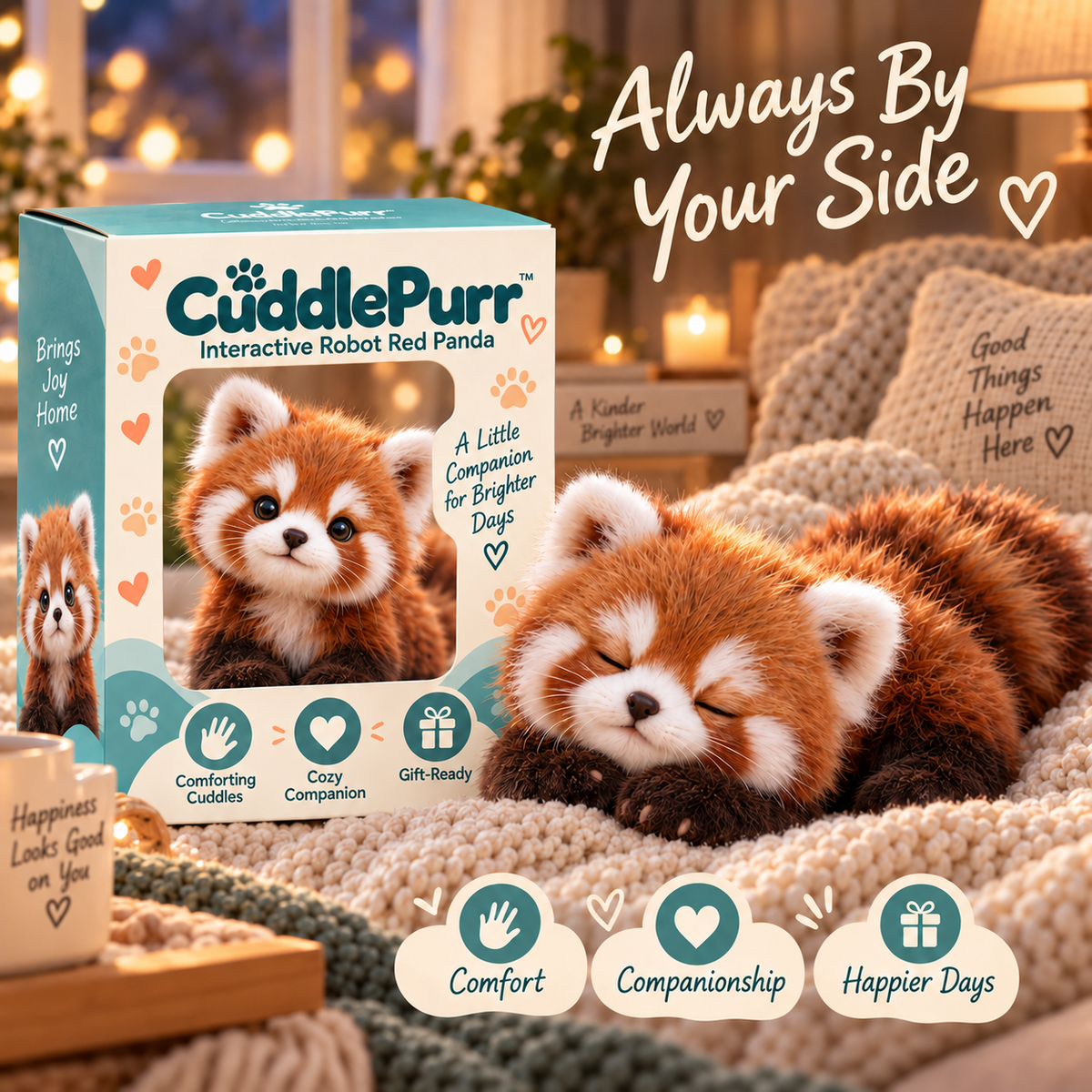 🐾❤️ CuddlePurr™ Red Panda – Interactive Plush Companion | A Little Friend, A Lot of Love🐾