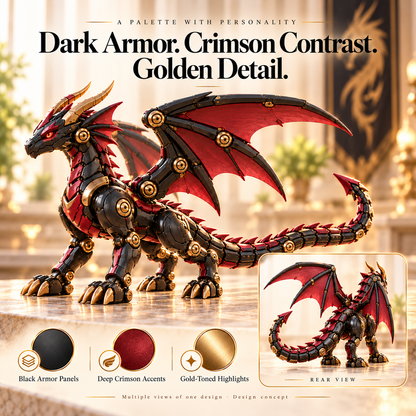 🔥🐉 Final Day – 49% OFF! DragonMorph Mechanical Dragon Egg – Unleash the Black & Crimson Winged Dragon! 🥚⚙️✨