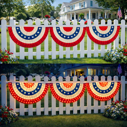 🏆Flash Sale-49% OFF⚡ 50K+ SOLD! 3 x 6 Ft LED Patriotic Bunting Banner for America’s 250th
