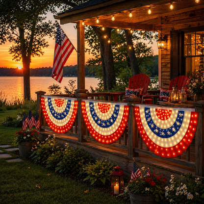 🏆Flash Sale-49% OFF⚡ 50K+ SOLD! 3 x 6 Ft LED Patriotic Bunting Banner for America’s 250th