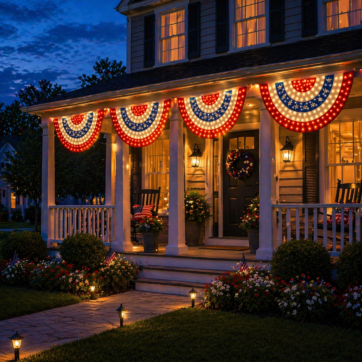 🏆Flash Sale-49% OFF⚡ 50K+ SOLD! 3 x 6 Ft LED Patriotic Bunting Banner for America’s 250th