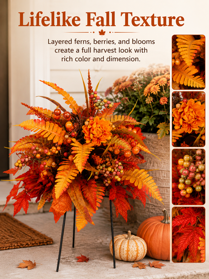 💥Hot Sale 50% off 🍂 Autumn Harvest Floral Garden Stake Arrangement