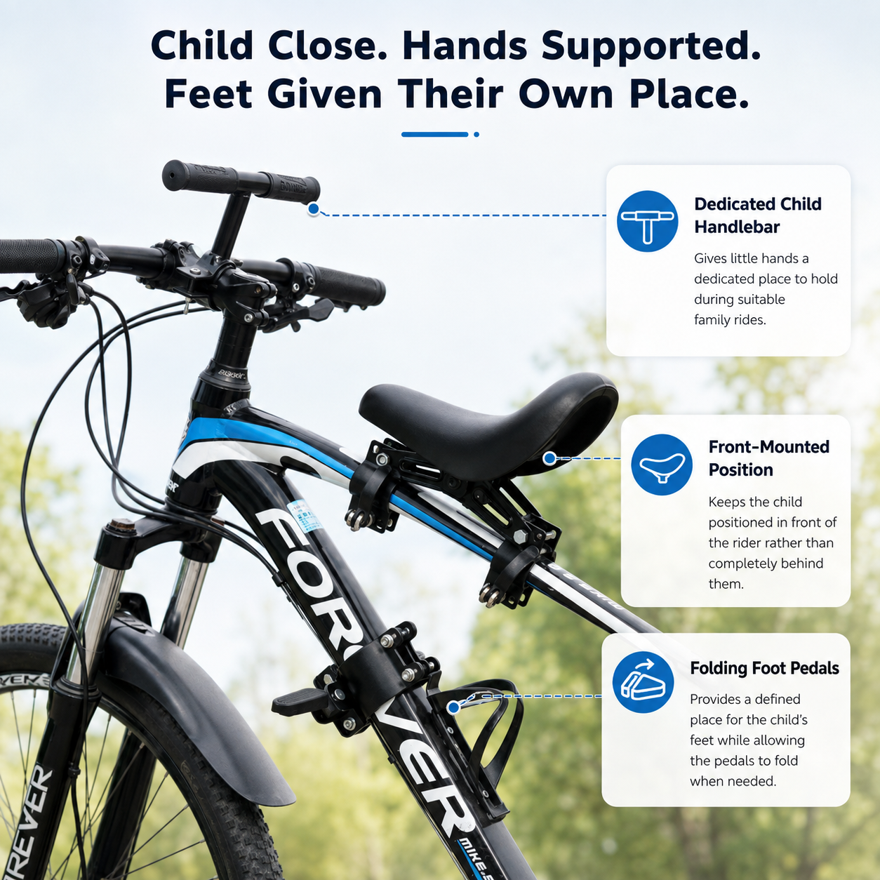 🚲Front-Mounted Kids Bike Seat Set