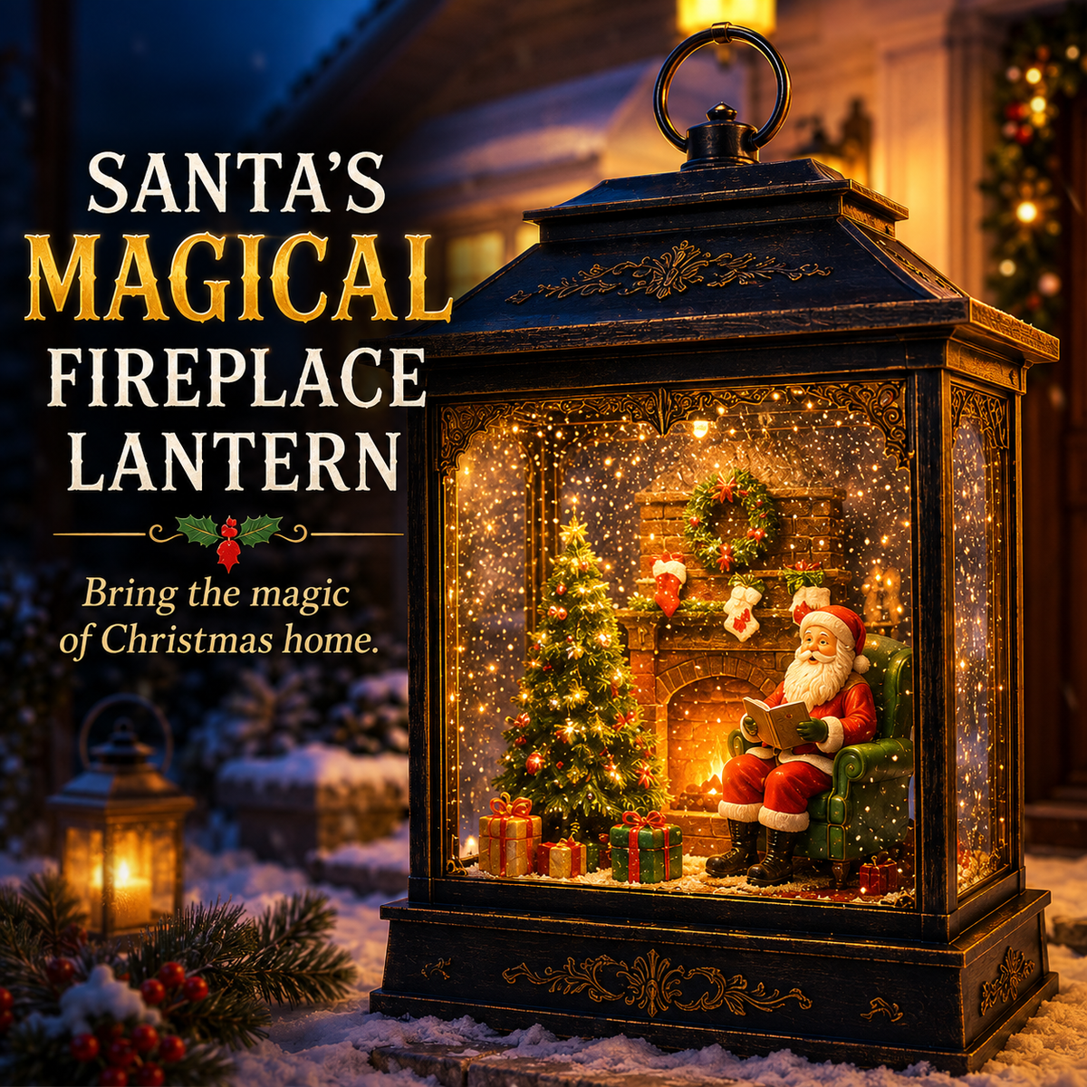 🎅 Santa’s Magical Fireplace Lantern-🎄 Bring the Magic of Christmas Home🎅