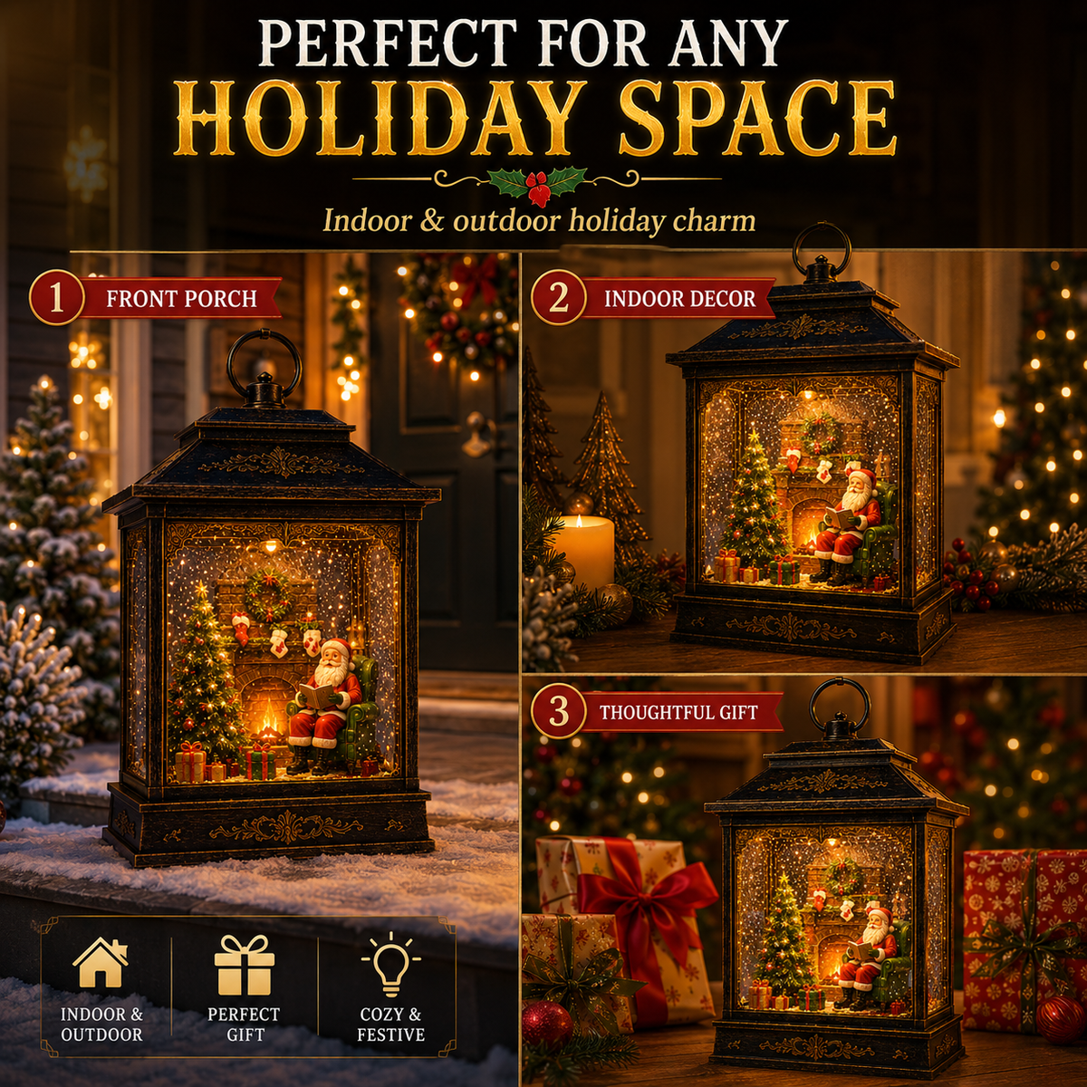 🎅 Santa’s Magical Fireplace Lantern-🎄 Bring the Magic of Christmas Home🎅