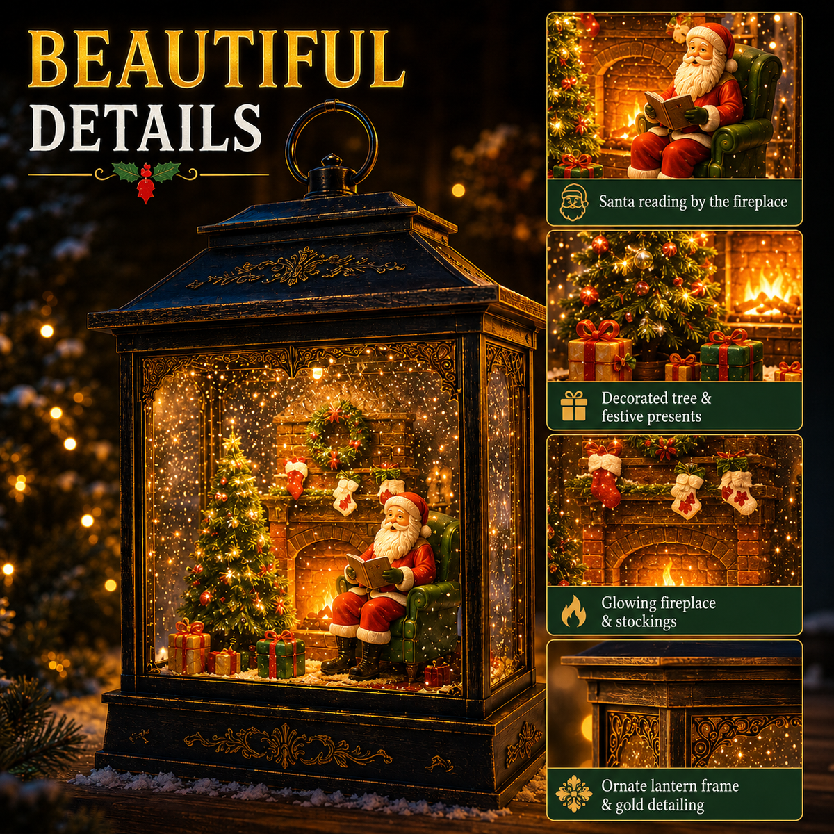 🎅 Santa’s Magical Fireplace Lantern-🎄 Bring the Magic of Christmas Home🎅