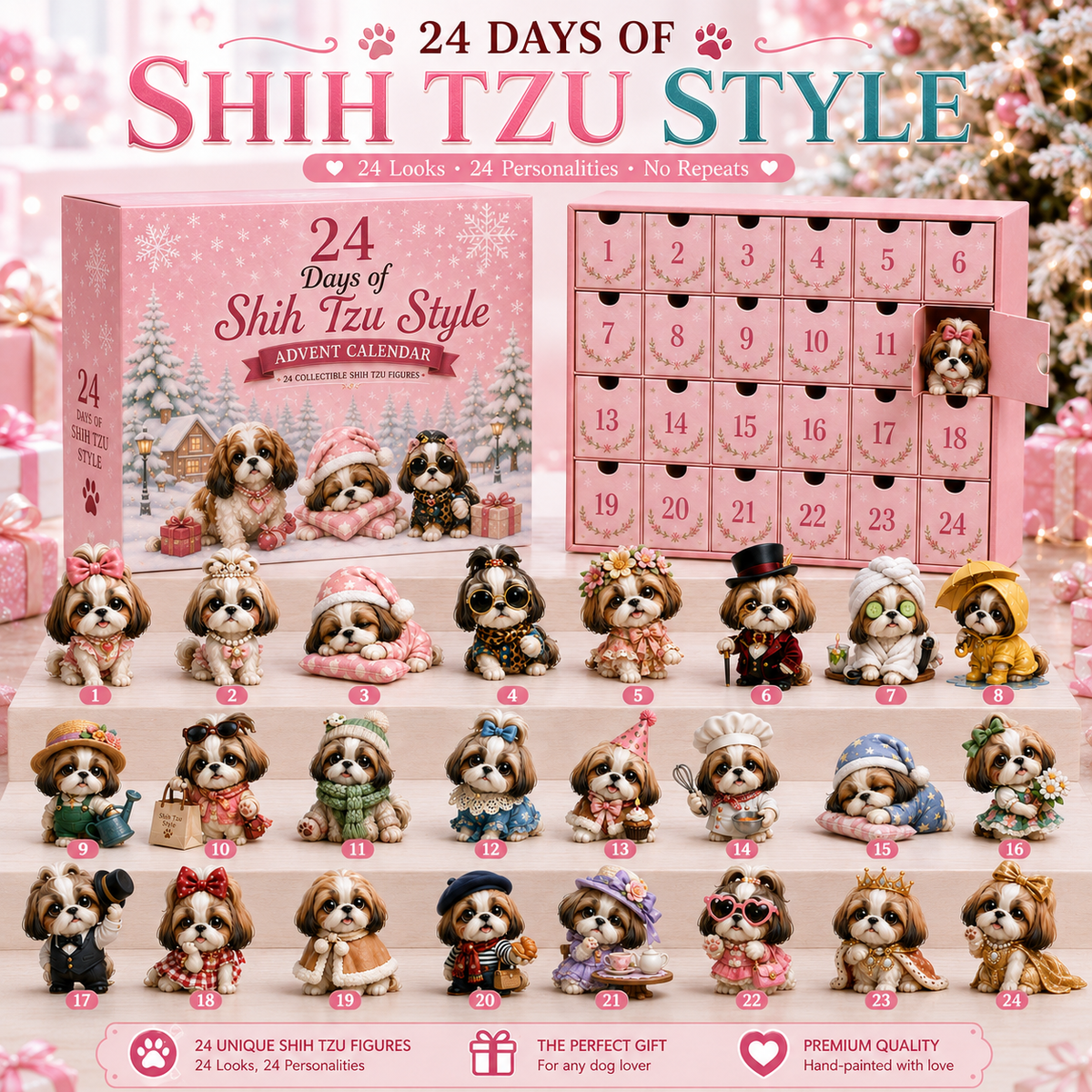 🎄 50% OFF! 24 Days of Shih Tzu Magic – A Cute Surprise Every Day 🐶✨