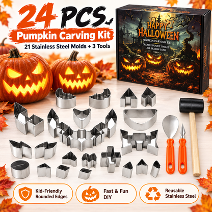 🎃Halloween Pumpkin Carving Kit – 24-Piece Family DIY Set