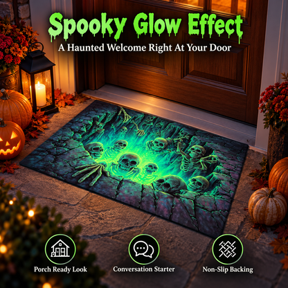 💀3D Halloween Optical Illusion Door Mat – Spooky Non-Slip Entryway Rug