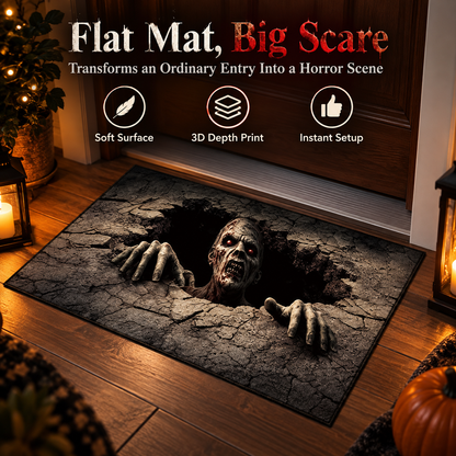 💀3D Halloween Optical Illusion Door Mat – Spooky Non-Slip Entryway Rug