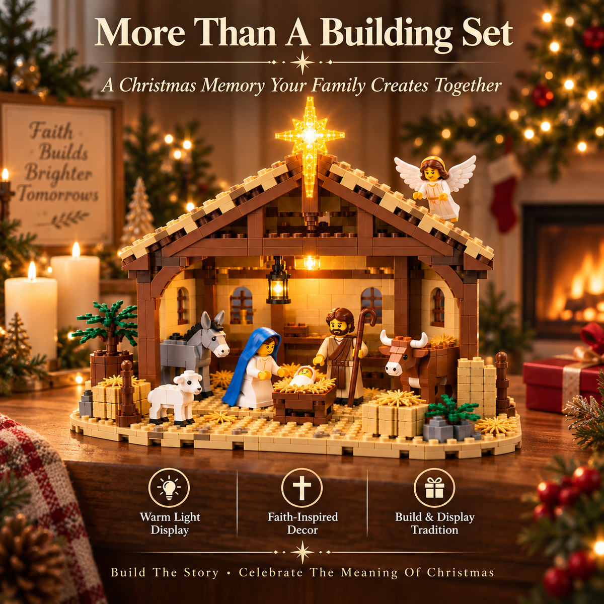 🔥 Last Day 50% OFF – Christmas Nativity Building Block Set – Create the Holy Night Scene