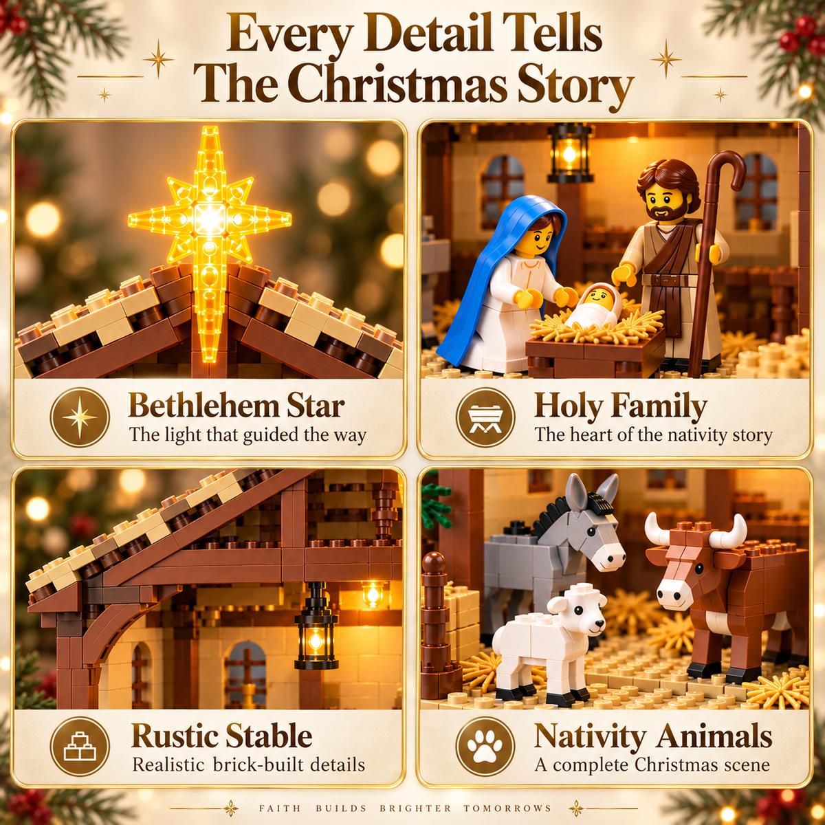 🔥 Last Day 50% OFF – Christmas Nativity Building Block Set – Create the Holy Night Scene