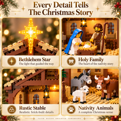 🔥 Last Day 50% OFF – Christmas Nativity Building Block Set – Create the Holy Night Scene