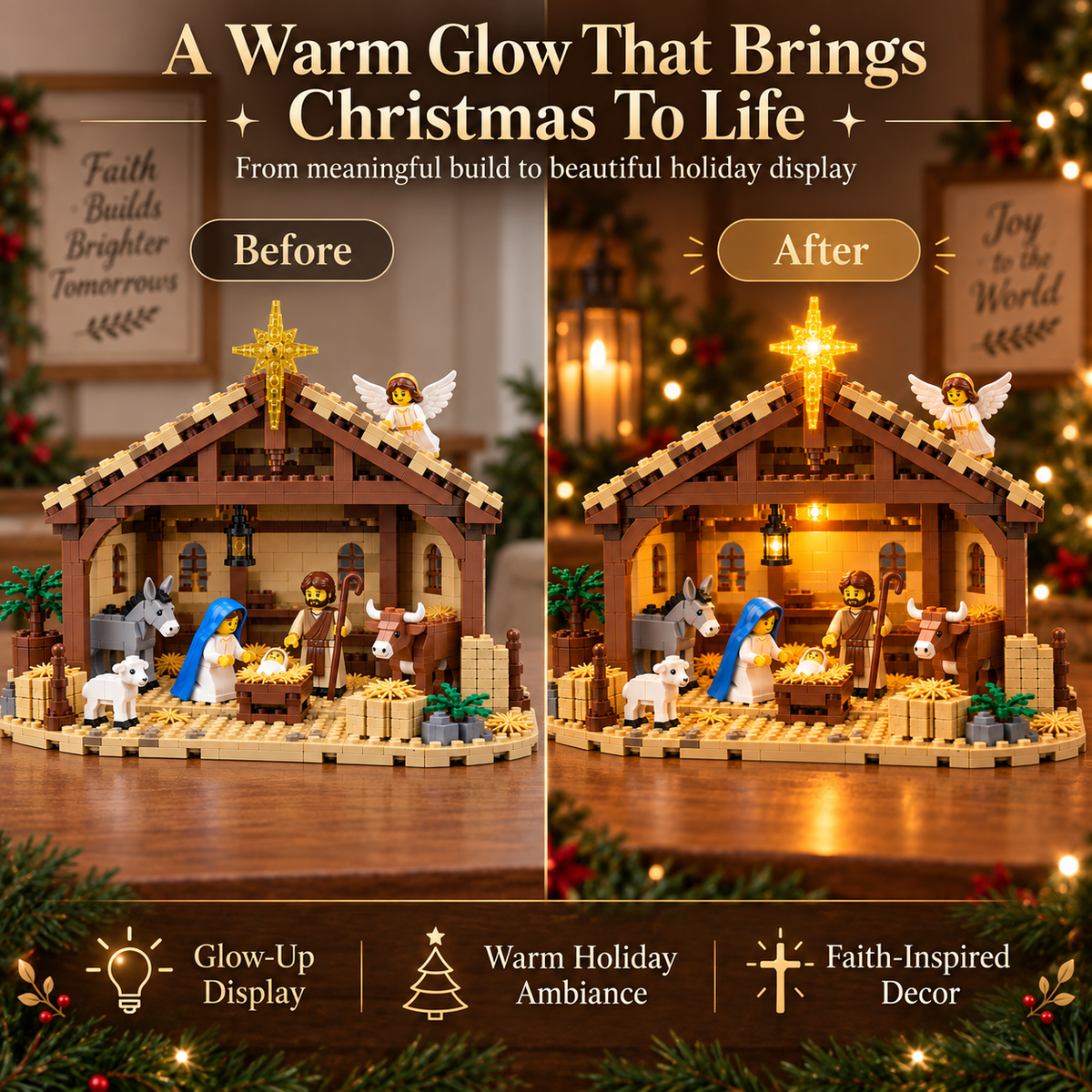 🔥 Last Day 50% OFF – Christmas Nativity Building Block Set – Create the Holy Night Scene