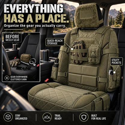 🎁Last day 49% off –🚙Heavy-Duty Tactical Truck Seat Cover, Built-In Storage, Full Seat Protection & Daily Comfort 💥