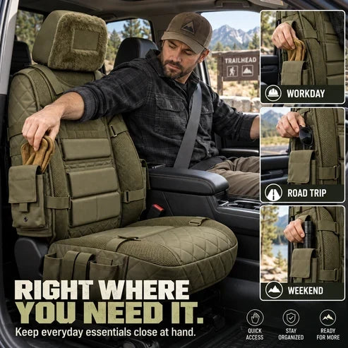 🎁Last day 49% off –🚙Heavy-Duty Tactical Truck Seat Cover, Built-In Storage, Full Seat Protection & Daily Comfort 💥